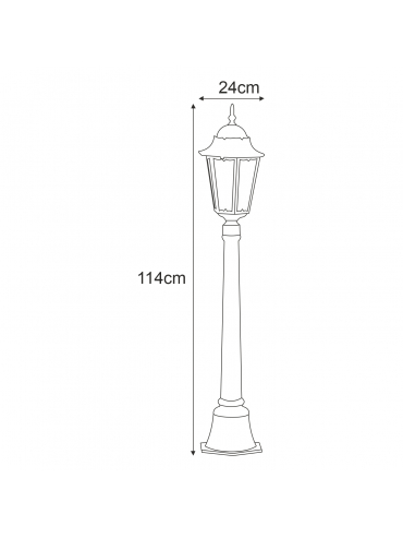 Lampa ogrodowa stojąca K-6006A CZARNY/ZŁOTY LOZANA
