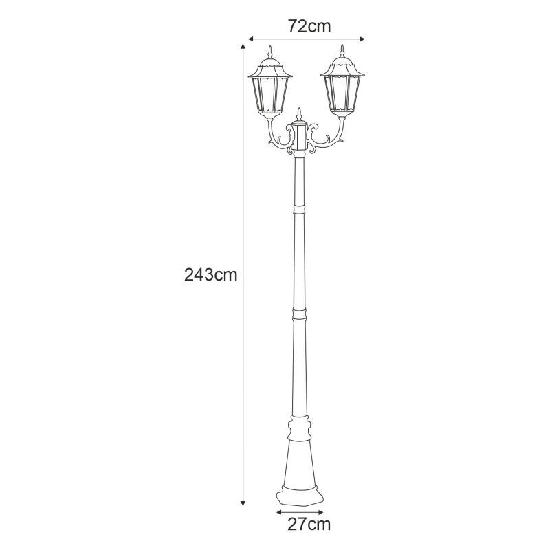 Lampa ogrodowa stojąca K-7006A2/2 CZARNY/ZŁOTY LOZANA