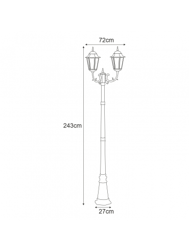 Lampa ogrodowa stojąca K-7006A2/2 CZARNY/ZŁOTY LOZANA