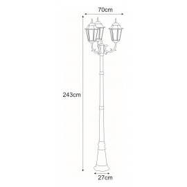 Lampa ogrodowa stojąca K-7006A2/3 CZARNY/ZŁOTY LOZANA