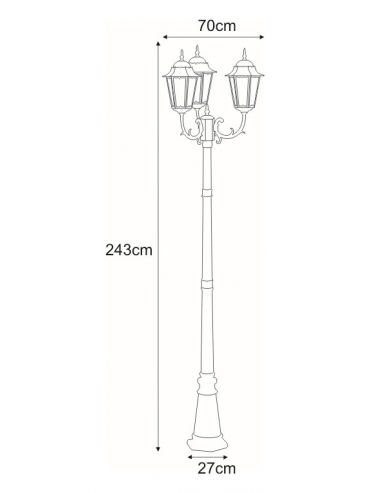 Lampa ogrodowa stojąca K-7006A2/3 CZARNY/ZŁOTY LOZANA