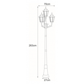 Lampa ogrodowa stojąca K-7006A2/4 CZARNY/ZŁOTY LOZANA