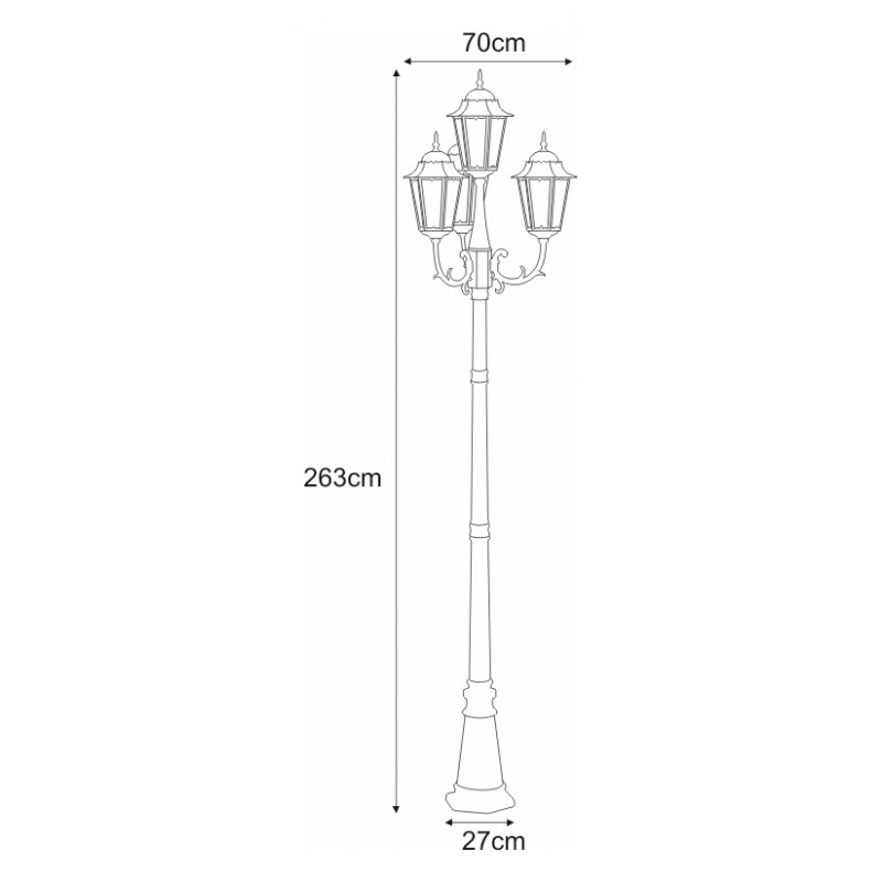 Lampa ogrodowa stojąca K-7006A2/4 CZARNY/ZŁOTY LOZANA