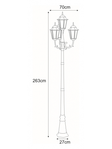 Lampa ogrodowa stojąca K-7006A2/4 CZARNY/ZŁOTY LOZANA