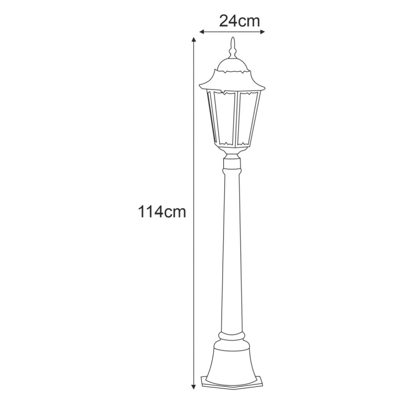 Lampa ogrodowa stojąca K-6006A CZARNY LOZANA