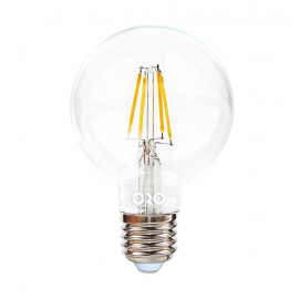 Żarówka LED ORO-E27-G80-FL-AMBER-6W-DIMM-WW, 2200K