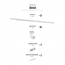Zestaw 1 szynoprzewody jednoobwodowe white 3041
