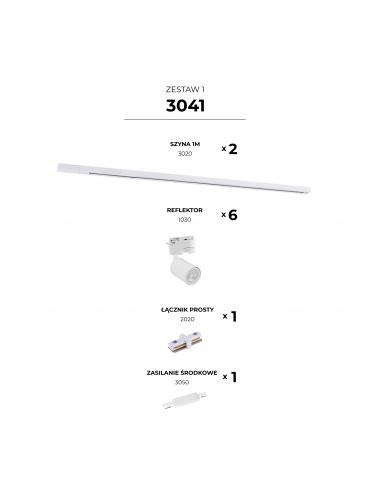 Zestaw 1 szynoprzewody jednoobwodowe white 3041