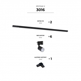 Zestaw 2 szynoprzewody jednoobwodowe black 3016