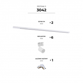 Zestaw 2 szynoprzewody jednoobwodowe white 3042