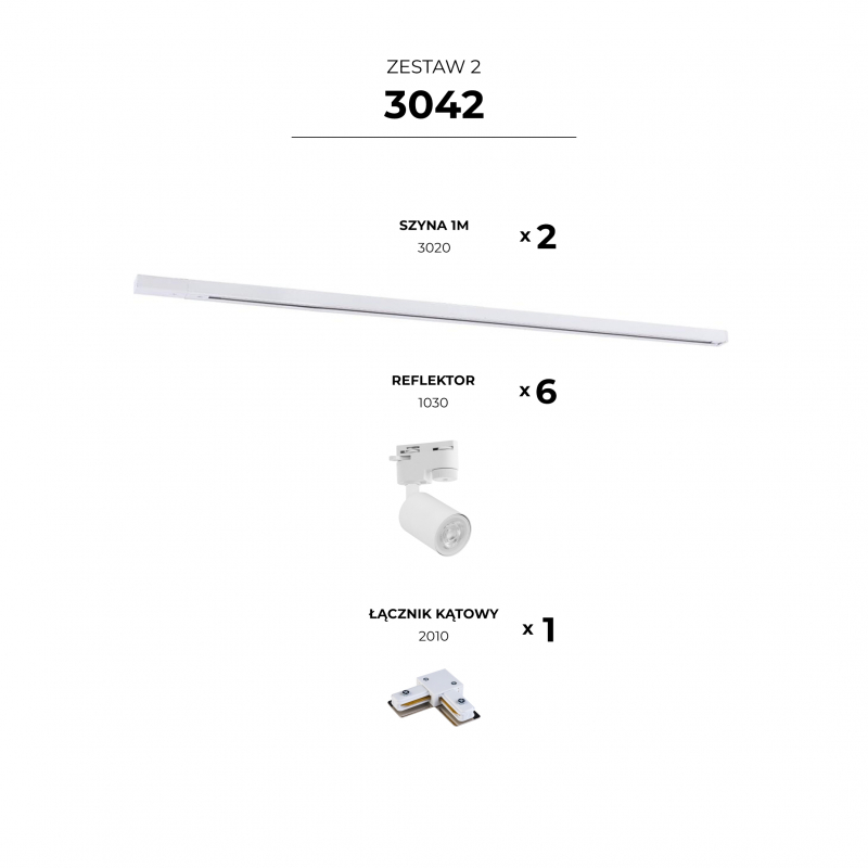 Zestaw 2 szynoprzewody jednoobwodowe white 3042