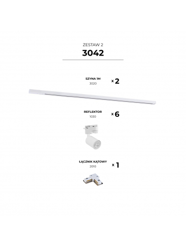 Zestaw 2 szynoprzewody jednoobwodowe white 3042