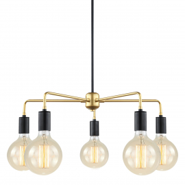 Lampa wisząca Malene MDM3386/5 BK+GD