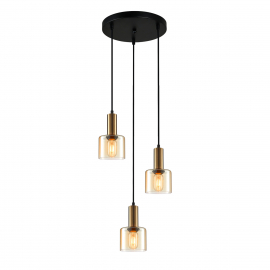 Lampa wisząca Santia PND-65342-3A-BRO+AMB