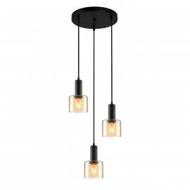 Lampa wisząca Santia PND-65342-3A-BK+AMB