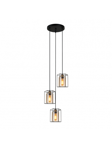 Lampa wisząca Kalula PND-78901-3A-BK+AMB
