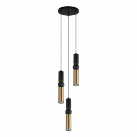 Lampa wisząca Isidora PND-14290-3-BK-BRO