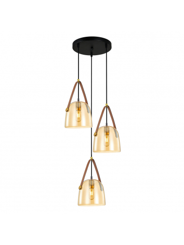 Lampa wisząca Solta PND-24342-3A-BK-AMB