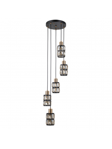 Lampa wisząca Menfi PND-44236-5-BK-GD