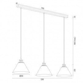 Lampa wisząca ORTE 6177