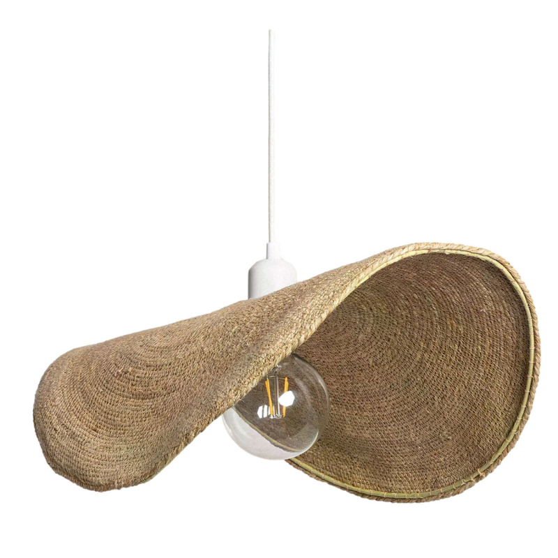 Lampa Wisząca Boho Kapelusz z Włókna Naturalnego Abruzzo Eleonora 50cm E27 ABR-LW5-BH50-E27