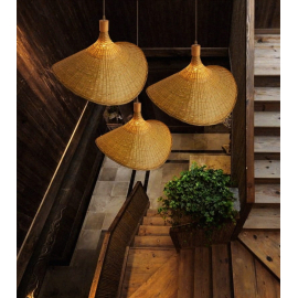 Lampa Wisząca Boho Kapelusz z Włókna Naturalnego Abruzzo Eleonora 50cm E27 ABR-LW5-BH50-E27