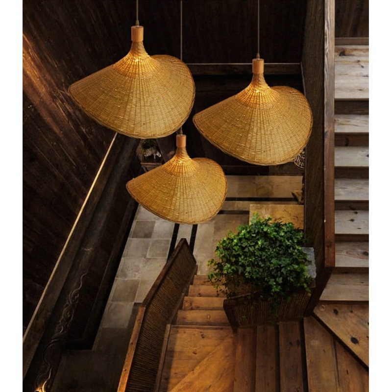Lampa Wisząca Boho Kapelusz z Włókna Naturalnego Abruzzo Eleonora 50cm E27 ABR-LW5-BH50-E27