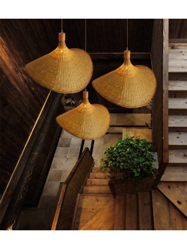 Lampa Wisząca Boho Kapelusz z Włókna Naturalnego Abruzzo Eleonora 50cm E27 ABR-LW5-BH50-E27