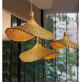 Lampa Wisząca Boho Kapelusz z Włókna Naturalnego Abruzzo Eleonora 50cm E27 ABR-LW5-BH50-E27