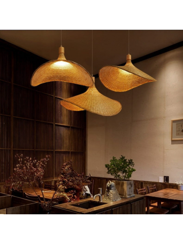 Lampa Wisząca Boho Kapelusz z Włókna Naturalnego Abruzzo Eleonora 50cm E27 ABR-LW5-BH50-E27