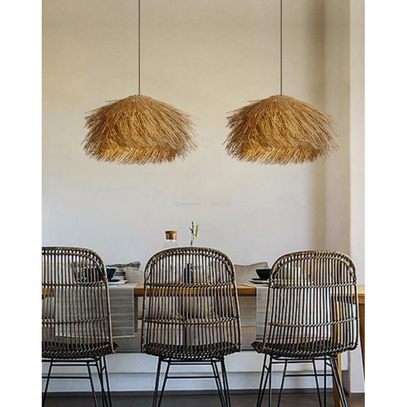 Lampa Wisząca z Ratanu Boho Abruzzo Gabriella 35cm E27 ABR-LW10-BH-E27