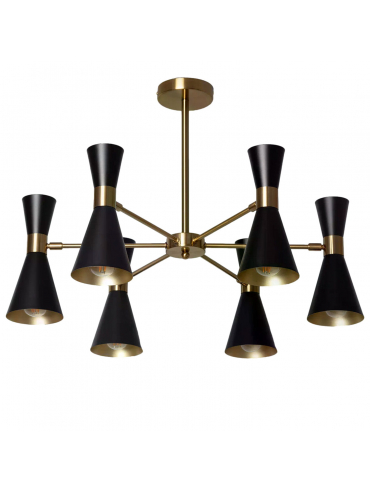 Lampa Sufitowa Żyrandol Czarno Złoty 75cm Abruzzo Salvatore 6xE27 ABR-LWS-6XE27