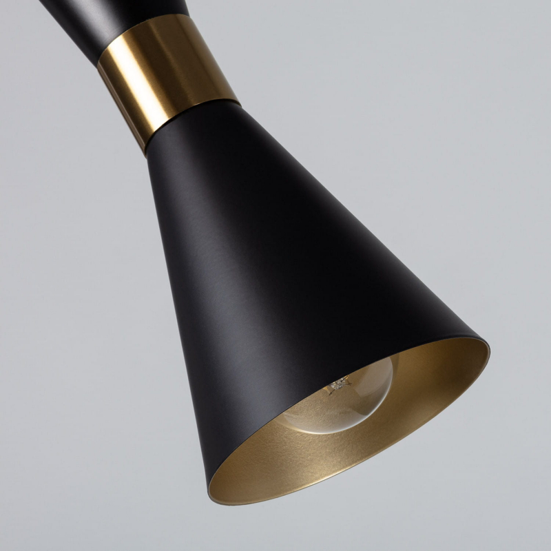 Lampa Sufitowa Żyrandol Czarno Złoty 75cm Abruzzo Salvatore 6xE27 ABR-LWS-6XE27