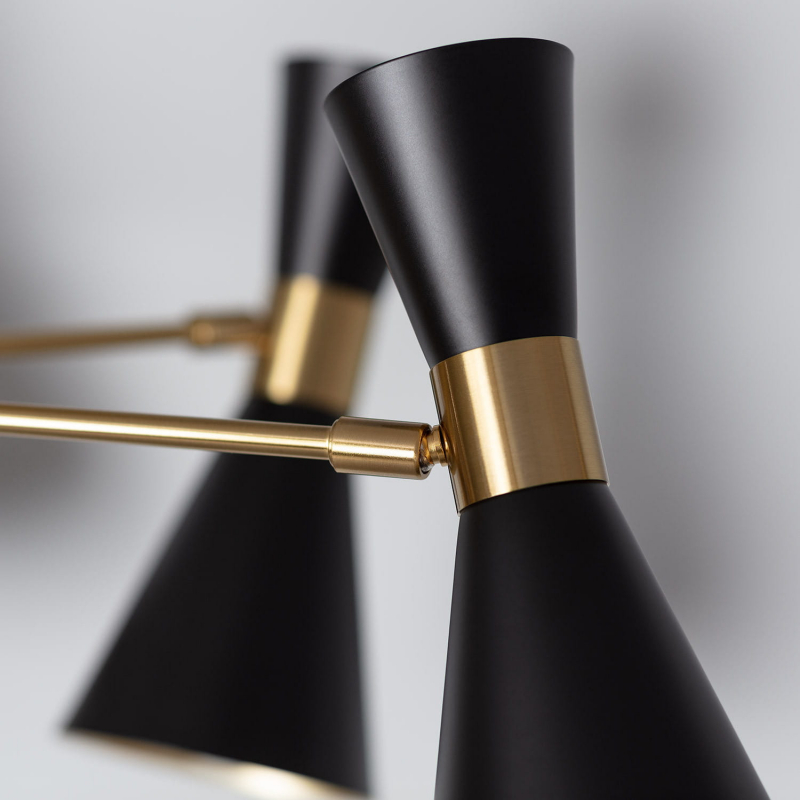 Lampa Sufitowa Żyrandol Czarno Złoty 75cm Abruzzo Salvatore 6xE27 ABR-LWS-6XE27