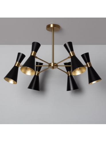 Lampa Sufitowa Żyrandol Czarno Złoty 75cm Abruzzo Salvatore 6xE27 ABR-LWS-6XE27