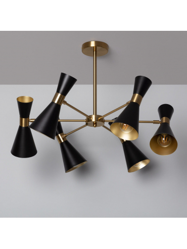 Lampa Sufitowa Żyrandol Czarno Złoty 75cm Abruzzo Salvatore 6xE27 ABR-LWS-6XE27