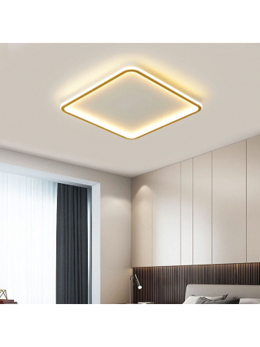Plafon LED 28W Kwadratowy Złoty CCT 3000K/4000K/6000K 50x50cm Abruzzo Angelo ABR-PLK-28W-50CM-CCT