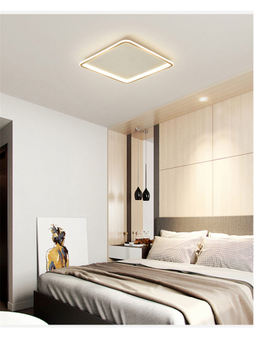 Plafon LED 28W Kwadratowy Złoty CCT 3000K/4000K/6000K 50x50cm Abruzzo Angelo ABR-PLK-28W-50CM-CCT