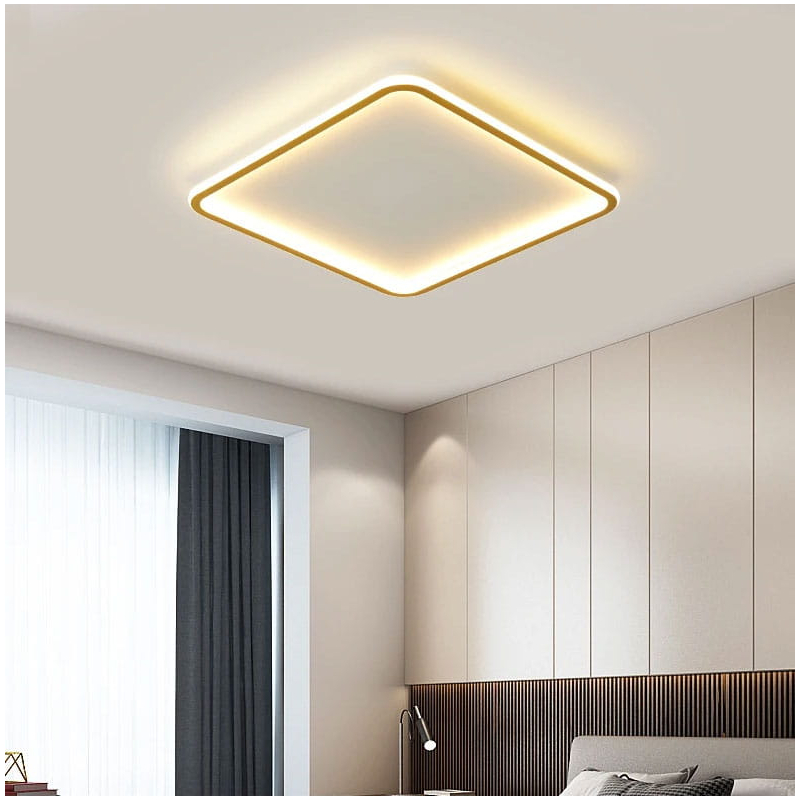 Plafon LED 30W Kwadratowy Złoty CCT 3000K/4000K/6000K 40x40cm Abruzzo Angelo ABR-PLK-30W-40CM-CCT