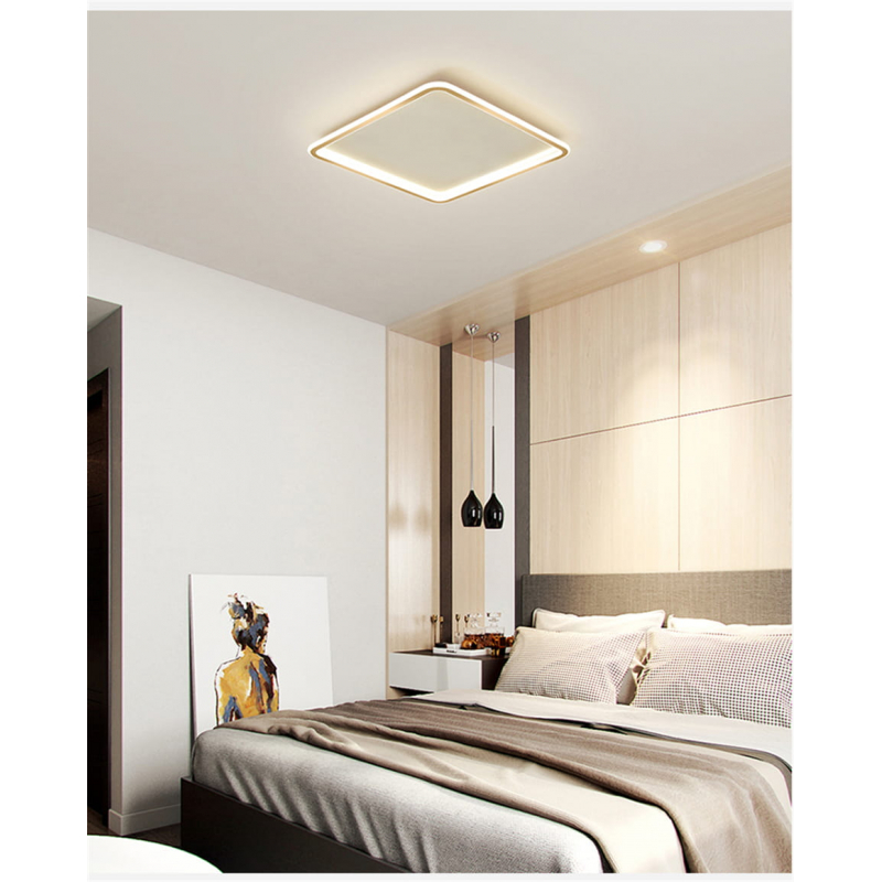 Plafon LED 30W Kwadratowy Złoty CCT 3000K/4000K/6000K 40x40cm Abruzzo Angelo ABR-PLK-30W-40CM-CCT