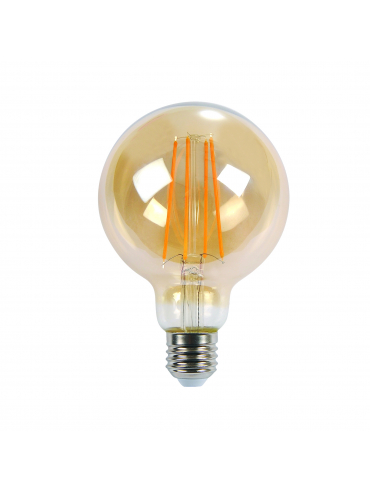 Żarówka LED ORO-E27-G125-FL-AMBER-6W-WW, 2000K