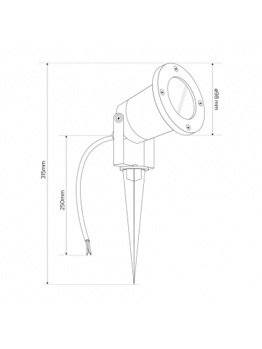 Lampa dogruntowa HORTUS Black EDO777112