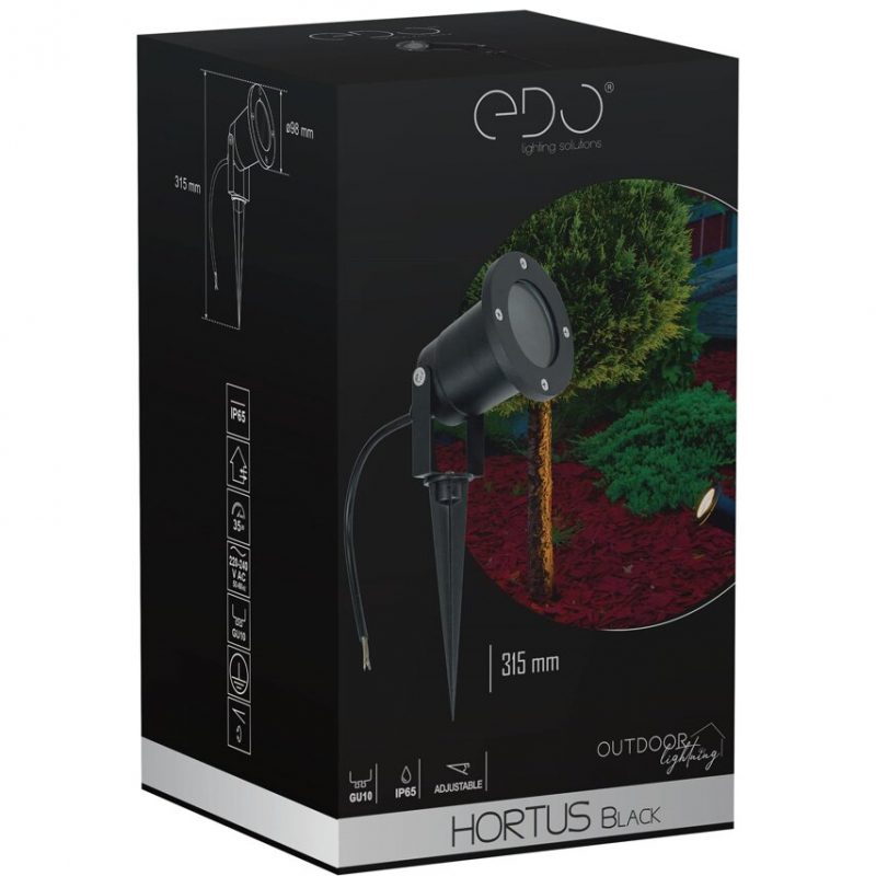 Lampa dogruntowa HORTUS Black EDO777112