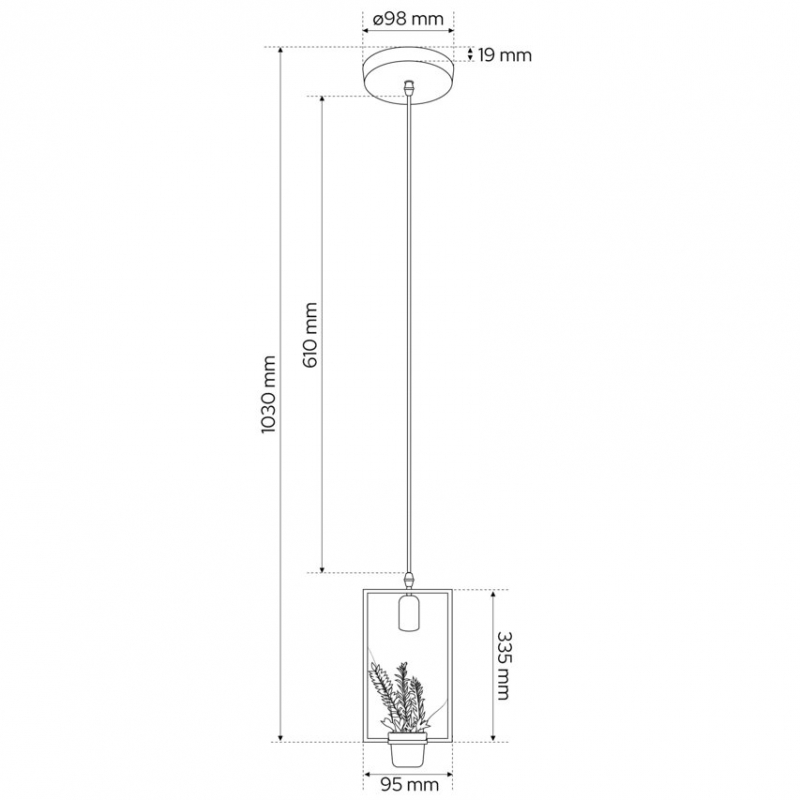 Lampa wisząca MEA Rectangle EDO777546