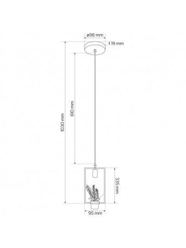 Lampa wisząca MEA Rectangle EDO777546