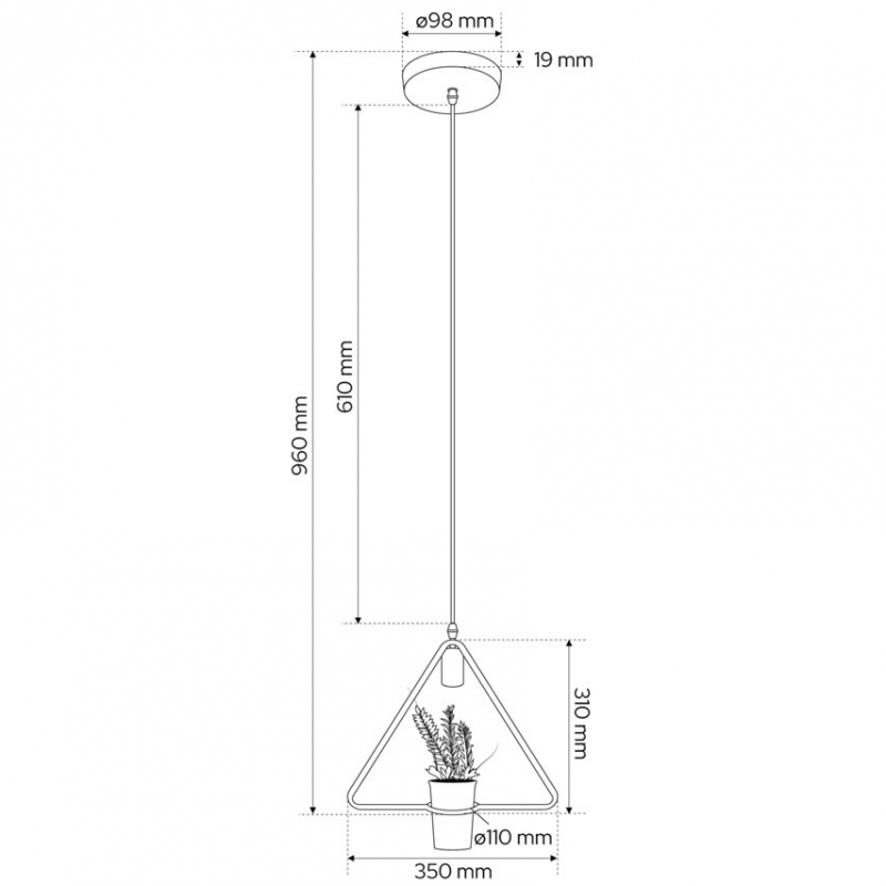 Lampa wisząca MEA Triangle EDO777545