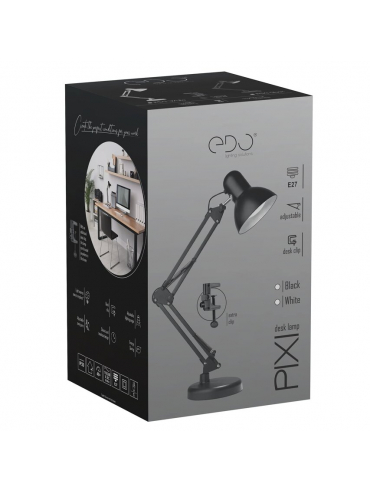 Lampa biurkowa PIXI Black EDO777535