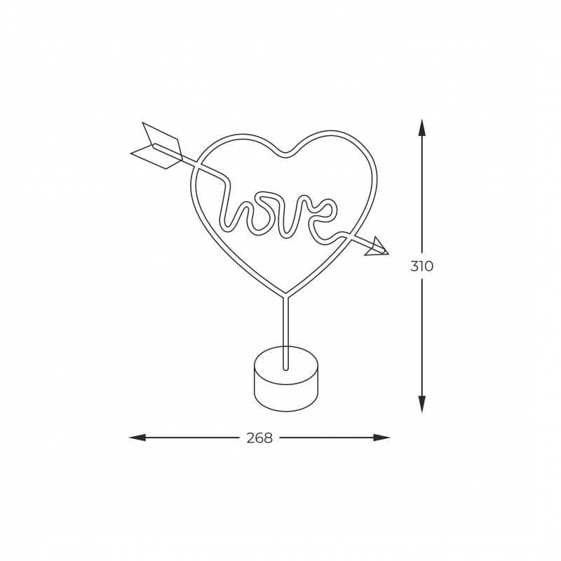 Lampa stołowa NEON LOVE LED FM-JNL01