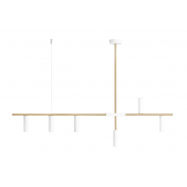 Lampa wisząca TREVO 6 WHITE BRASS 1097K40