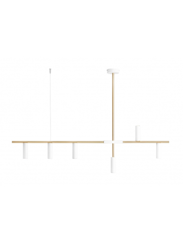 Lampa wisząca TREVO 6 WHITE BRASS 1097K40